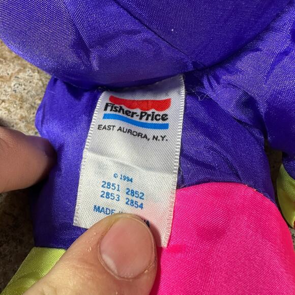 Fisher Price 1994 Puffalump Blue Chattering Chimp Monkey Stuffed Animal Plush - Picture 4 of 9